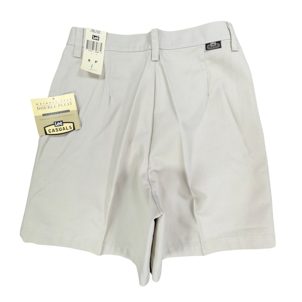 Lee Vintage 90s Pleated Shorts Womens 8P Beige Cotton NWT